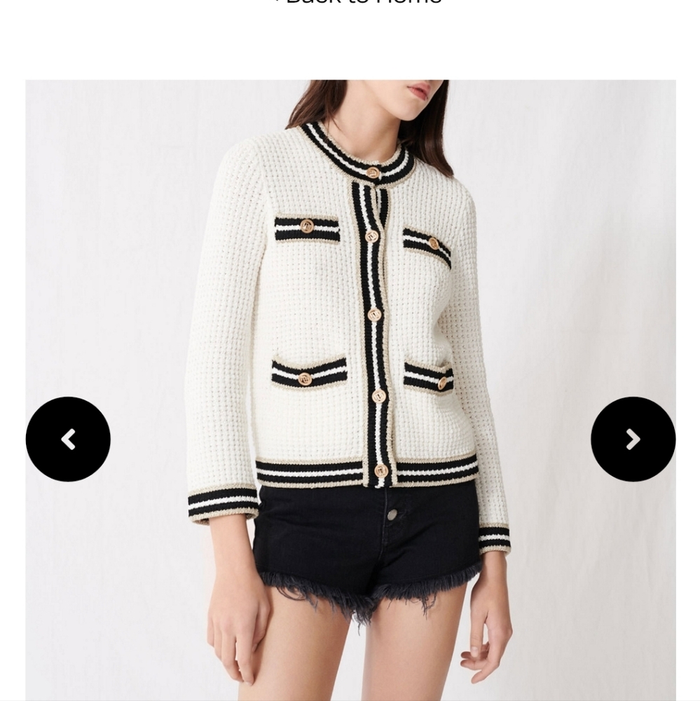 Maje knit cardigan with contrasting band size 1